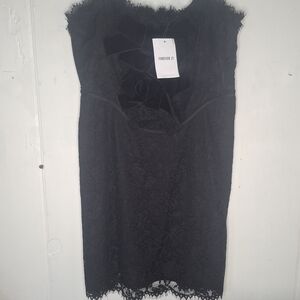 Forever 21 Black Velvet Accent Mini Dress